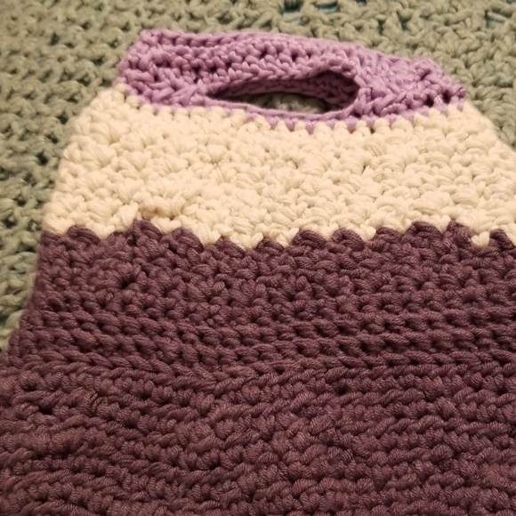 Hand crocheted Plum Clutch bag 1 of a kind. - Picture 2 of 4